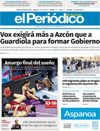 Portada El Periódico Aragón 2026-04-18
