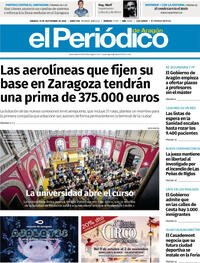 Portada El Periódico Aragón 2026-09-19