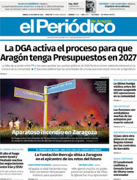 Portada El Periódico Aragón 2026-06-20