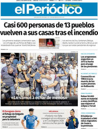 Portada El Periódico Aragón 2026-08-20