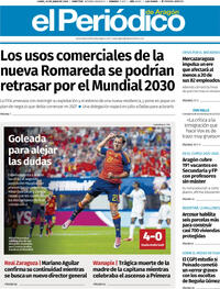 Portada El Periódico Aragón 2026-06-22