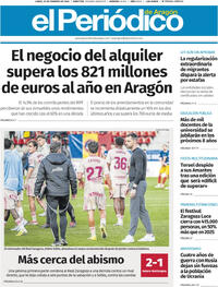 Portada El Periódico Aragón 2026-02-23