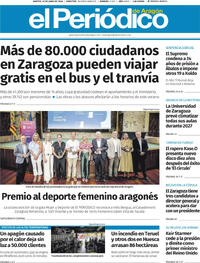 Portada El Periódico Aragón 2026-06-23