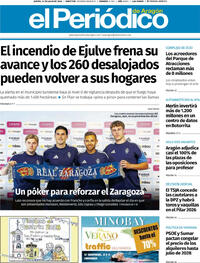 Portada periódico El Periódico Aragón