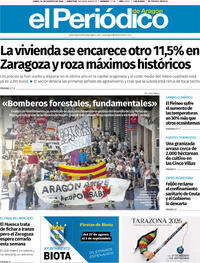 Portada El Periódico Aragón 2026-08-24