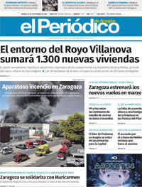Portada El Periódico Aragón 2026-09-25