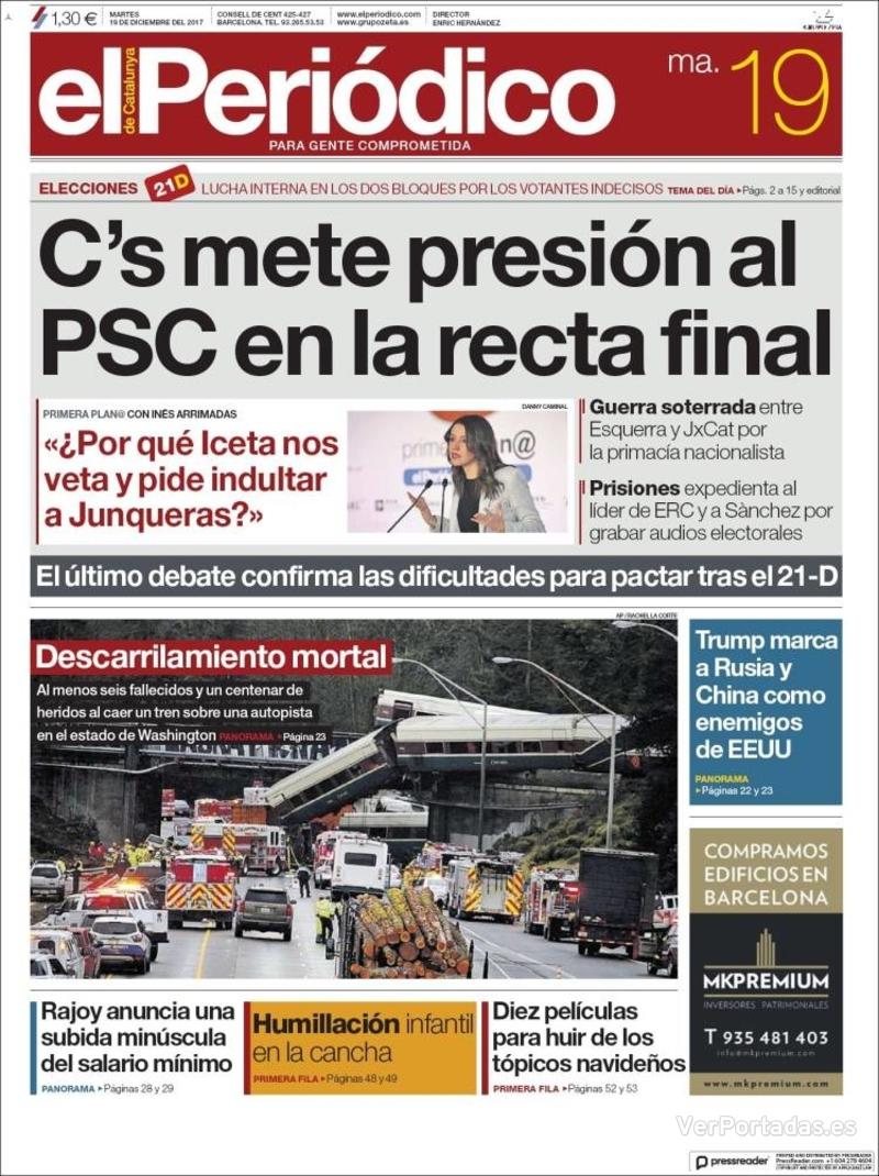 Portada Diario de Sevilla 2017-12-19