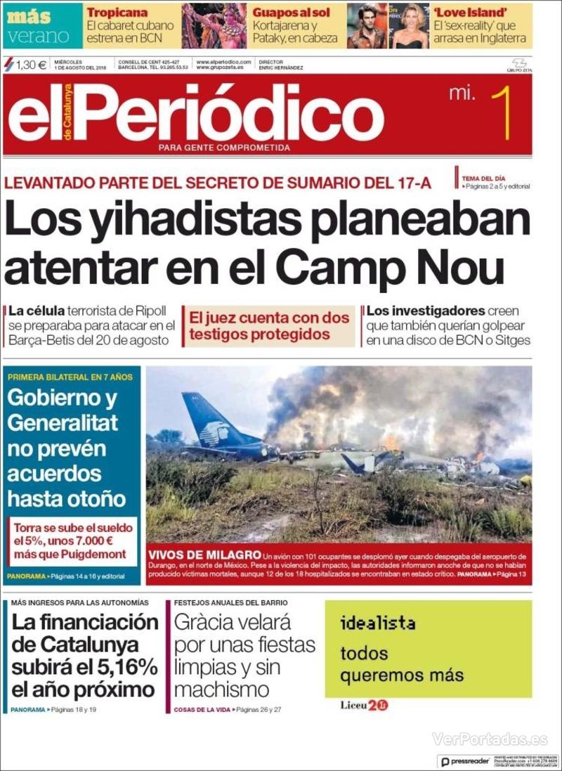 Portada Diario de Sevilla 2018-08-01