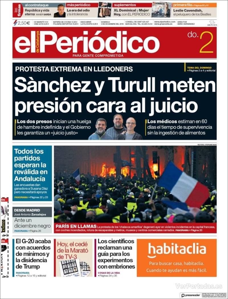 Portada El Periódico 2018-12-03