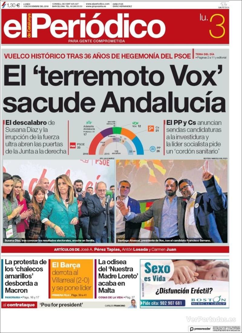 Portada El Periódico 2018-12-04