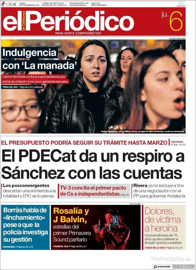 Portada El Periódico 2018-12-07