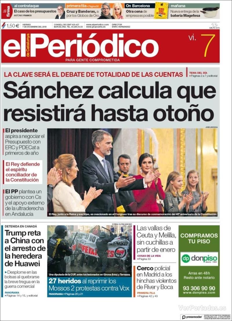 Portada El Periódico 2018-12-08
