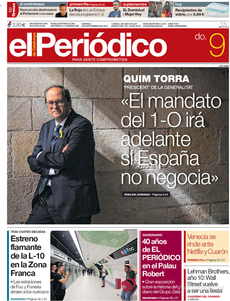 Portada Diario de Sevilla 2018-09-09