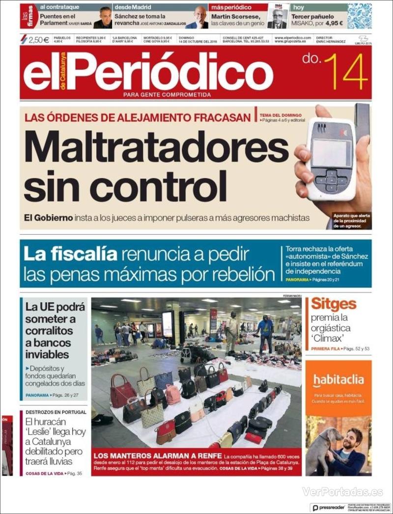 Portada El Periódico 2018-10-15