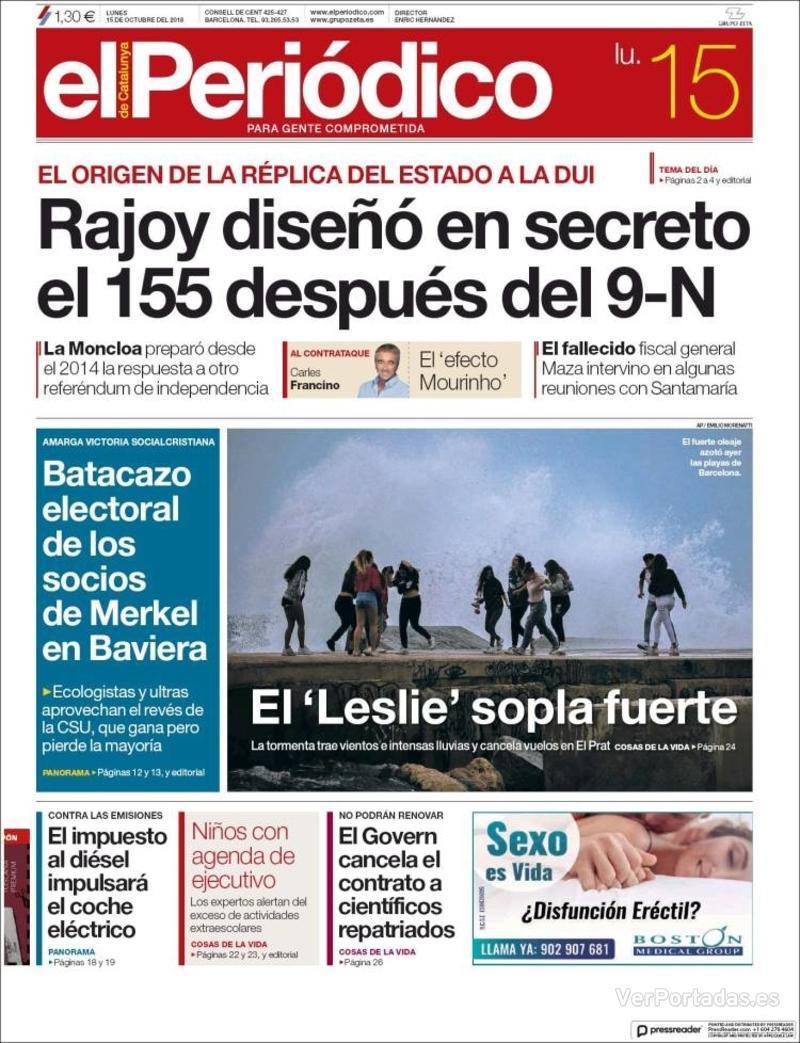 Portada El Periódico 2018-10-16