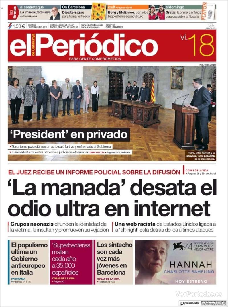 Portada Diario de Sevilla 2018-05-18