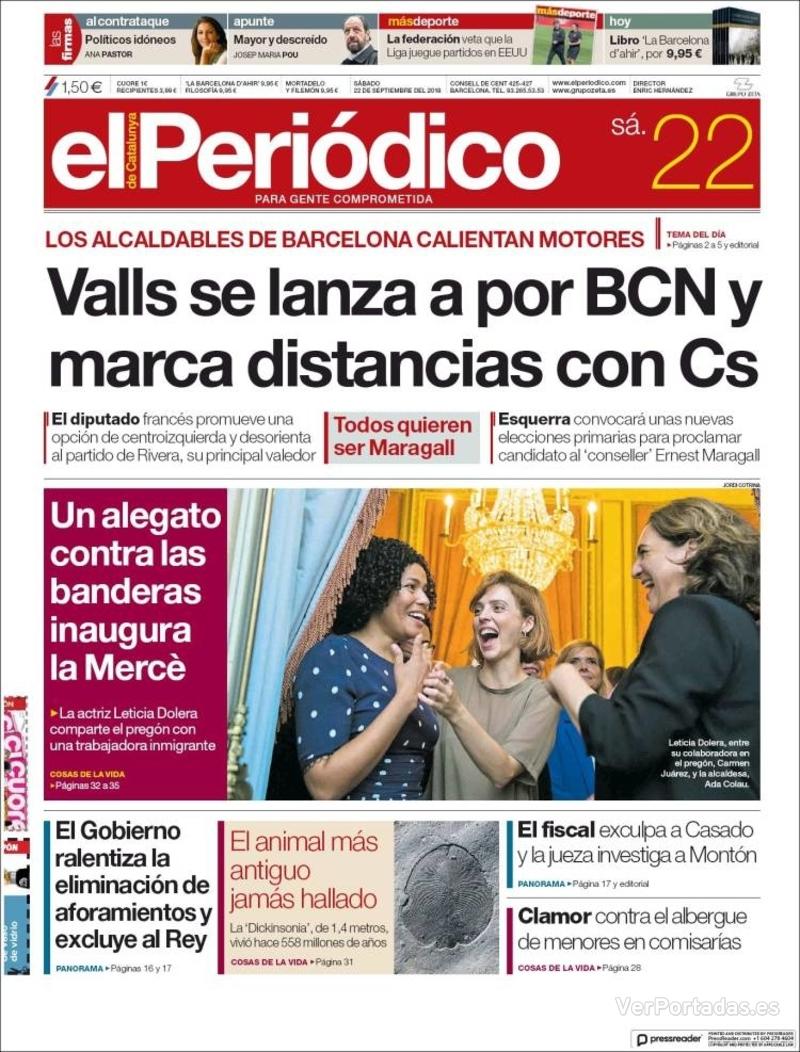 Portada El Periódico 2018-09-23