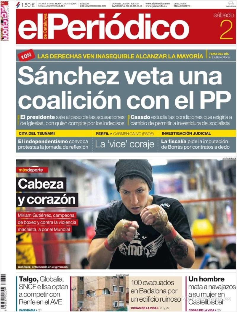 Portada El Periódico 2019-11-03