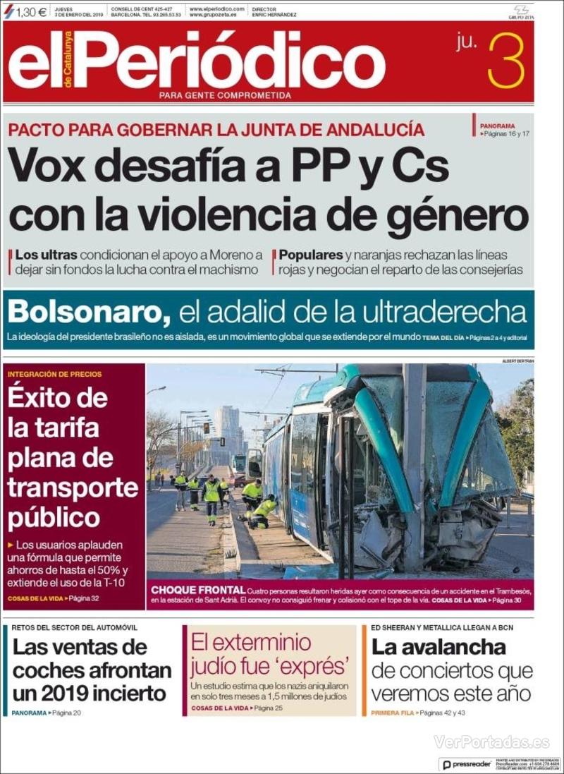 Portada El Periódico 2019-01-04