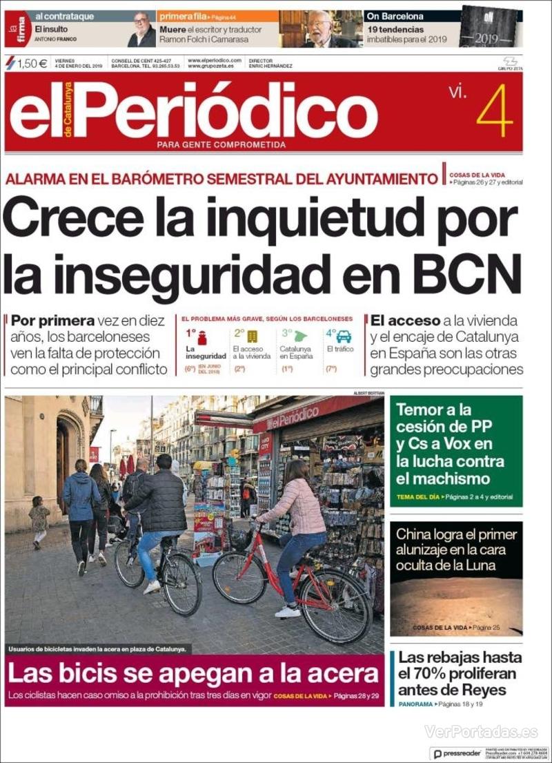 Portada El Periódico 2019-01-05