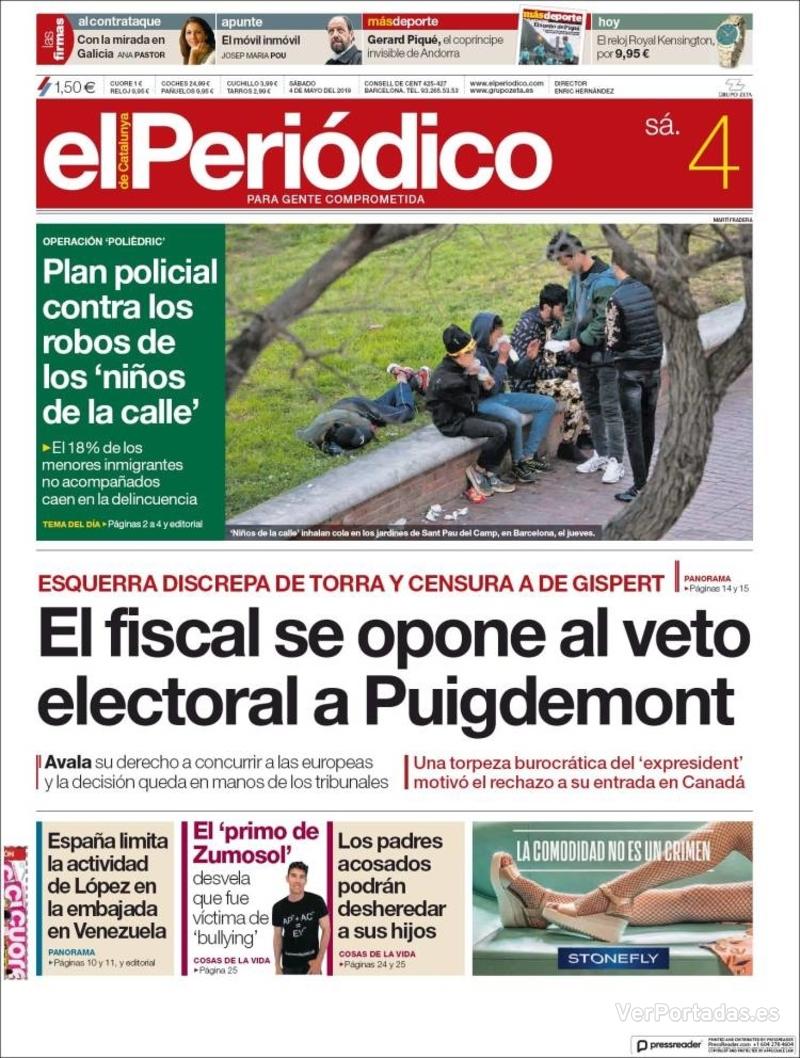 Portada El Periódico 2019-05-05