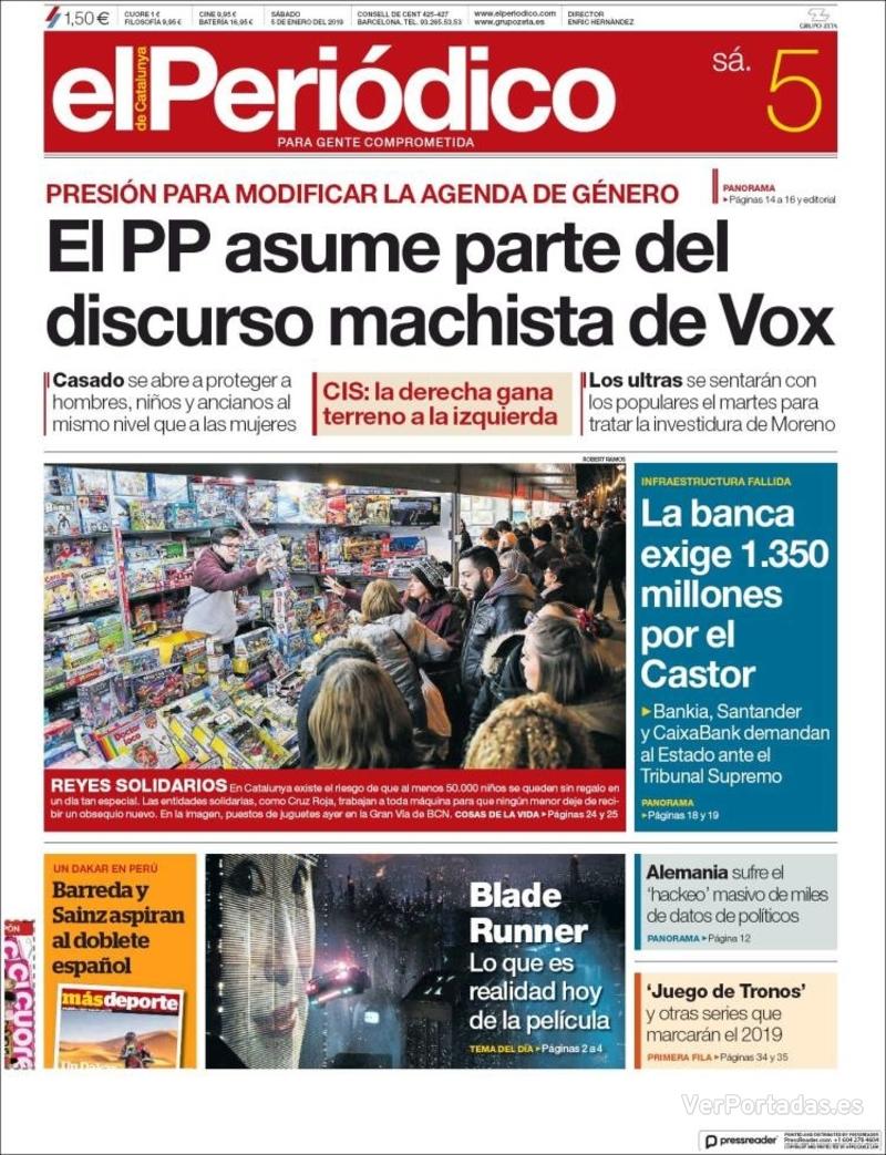 Portada El Periódico 2019-01-06