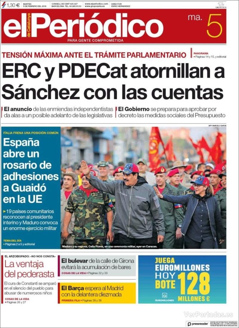 Portada El Periódico 2019-02-06