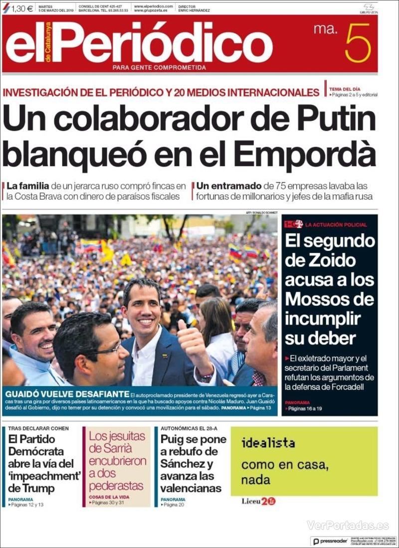 Portada El Periódico 2019-03-06