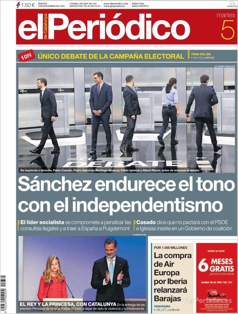 Portada El Periódico 2019-11-06