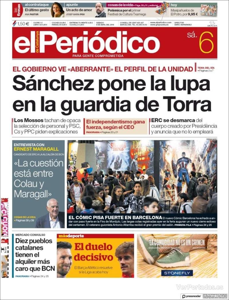 Portada El Periódico 2019-04-07