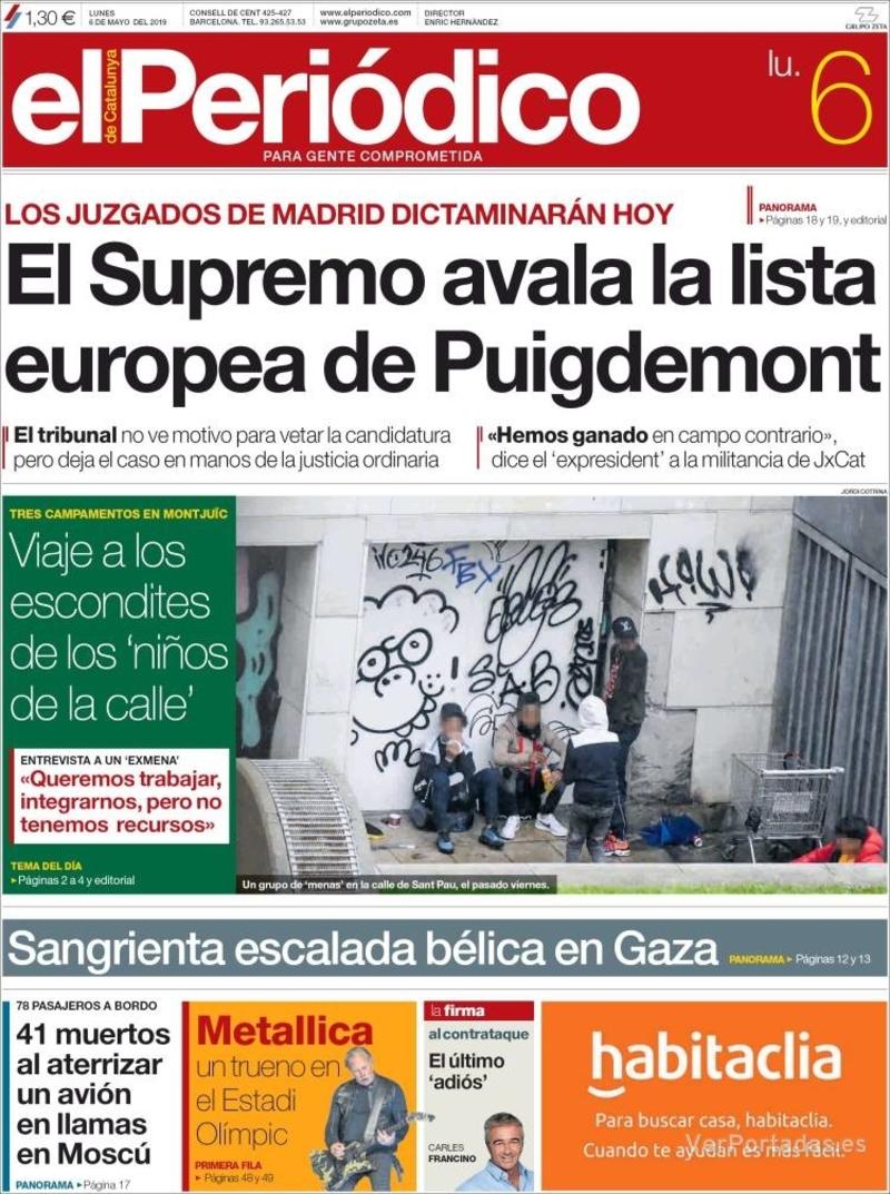 Portada El Periódico 2019-05-07