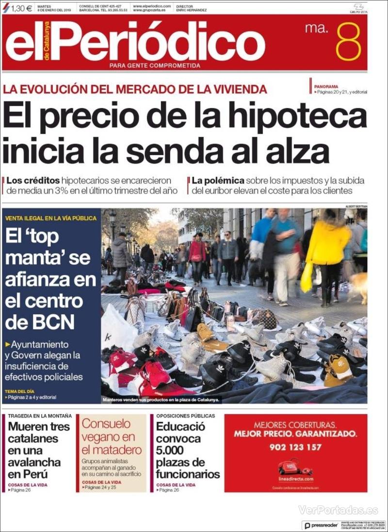 Portada El Periódico 2019-01-09