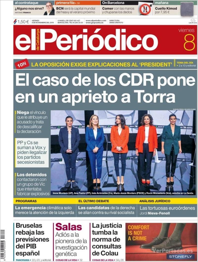 Portada El Periódico 2019-11-09
