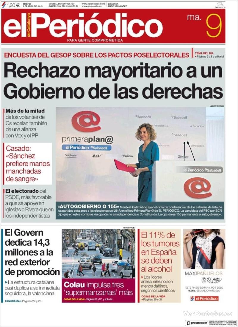 Portada El Periódico 2019-04-10