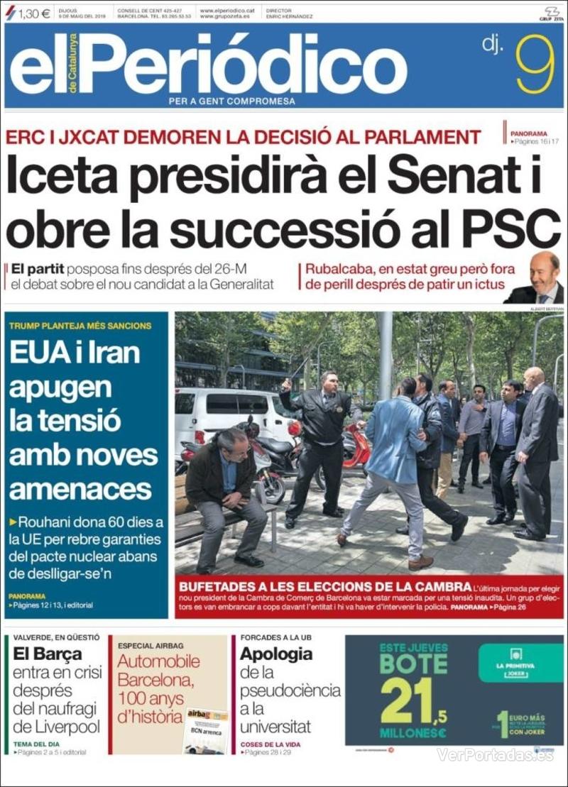 Portada El Periódico 2019-05-10