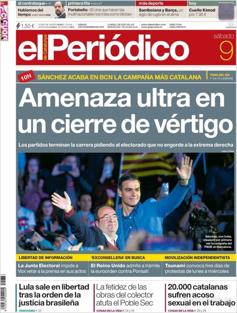 Portada El Periódico 2019-11-10