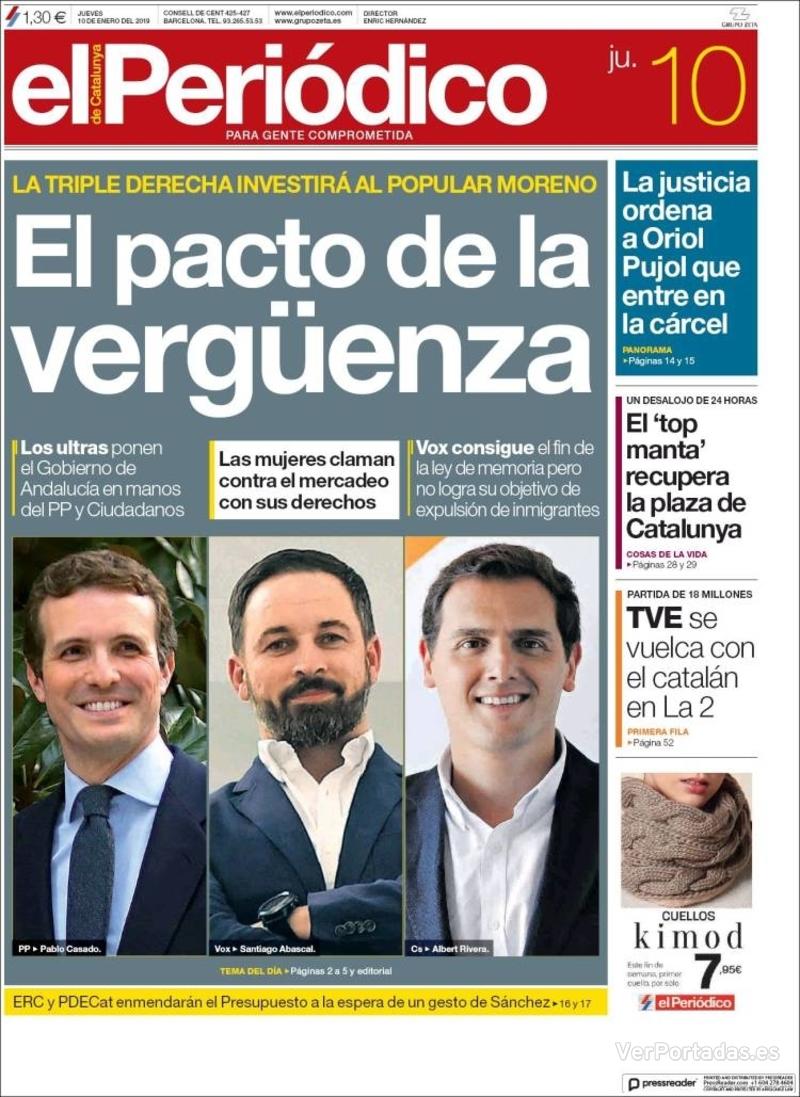 Portada El Periódico 2019-01-11