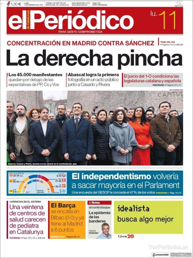 Portada El Periódico 2019-02-12