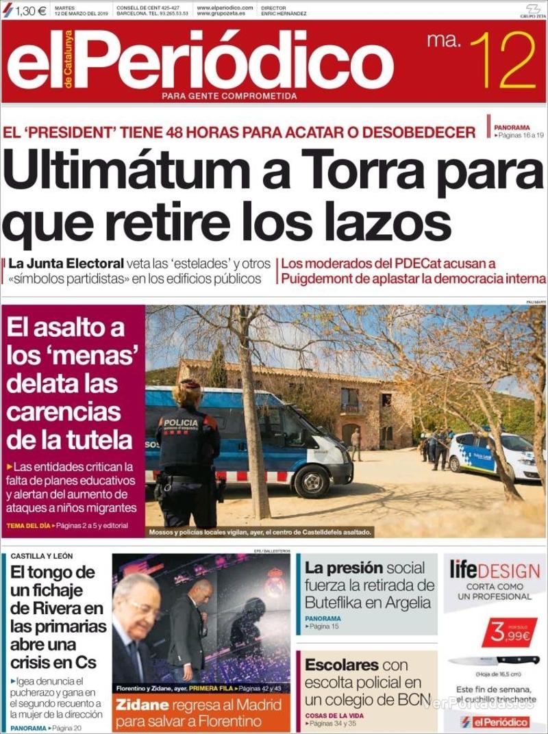 Portada El Periódico 2019-03-13