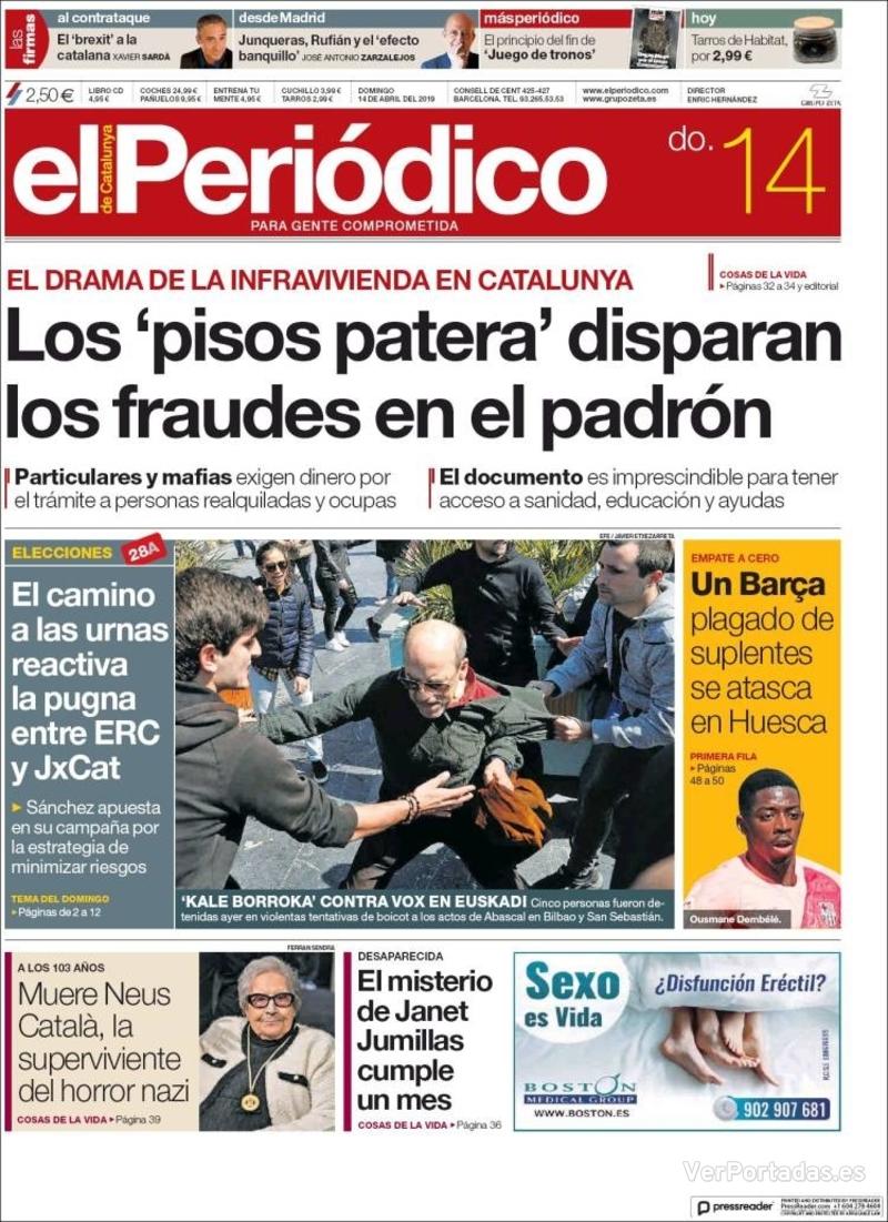 Portada El Periódico 2019-04-15