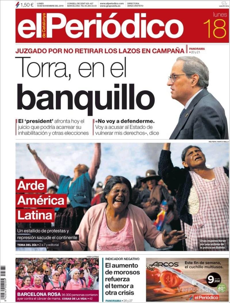 Portada El Periódico 2019-11-19