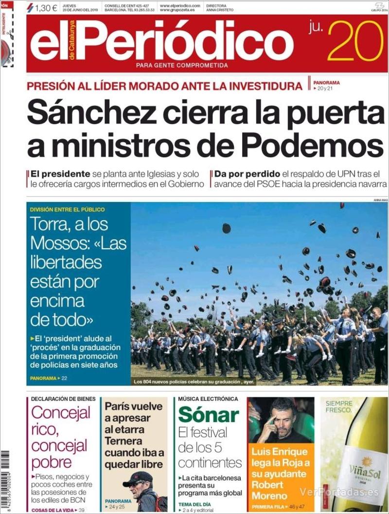 Portada El Periódico 2019-06-21