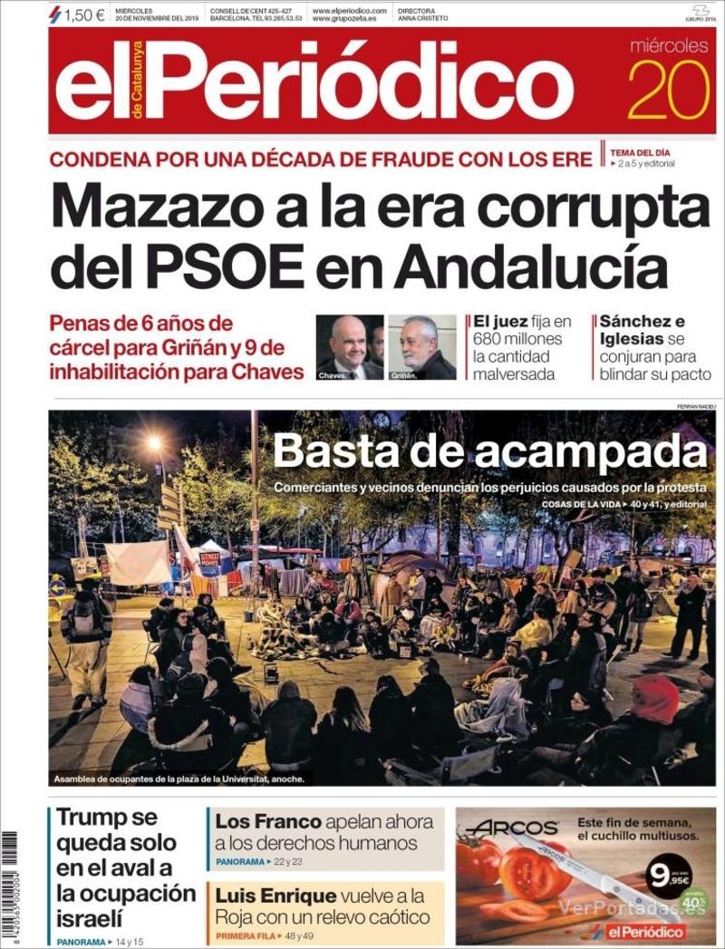 Portada El Periódico 2019-11-21