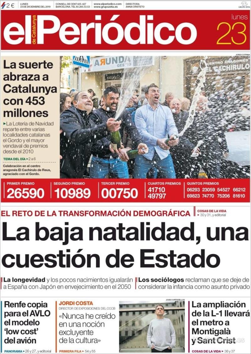 Portada El Periódico 2019-12-24
