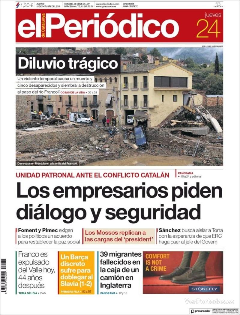 Portada El Periódico 2019-10-25