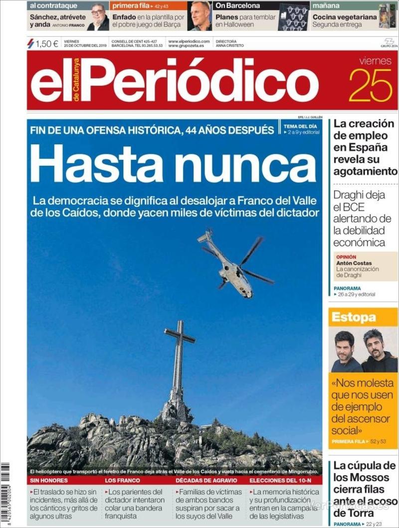 Portada El Periódico 2019-10-26