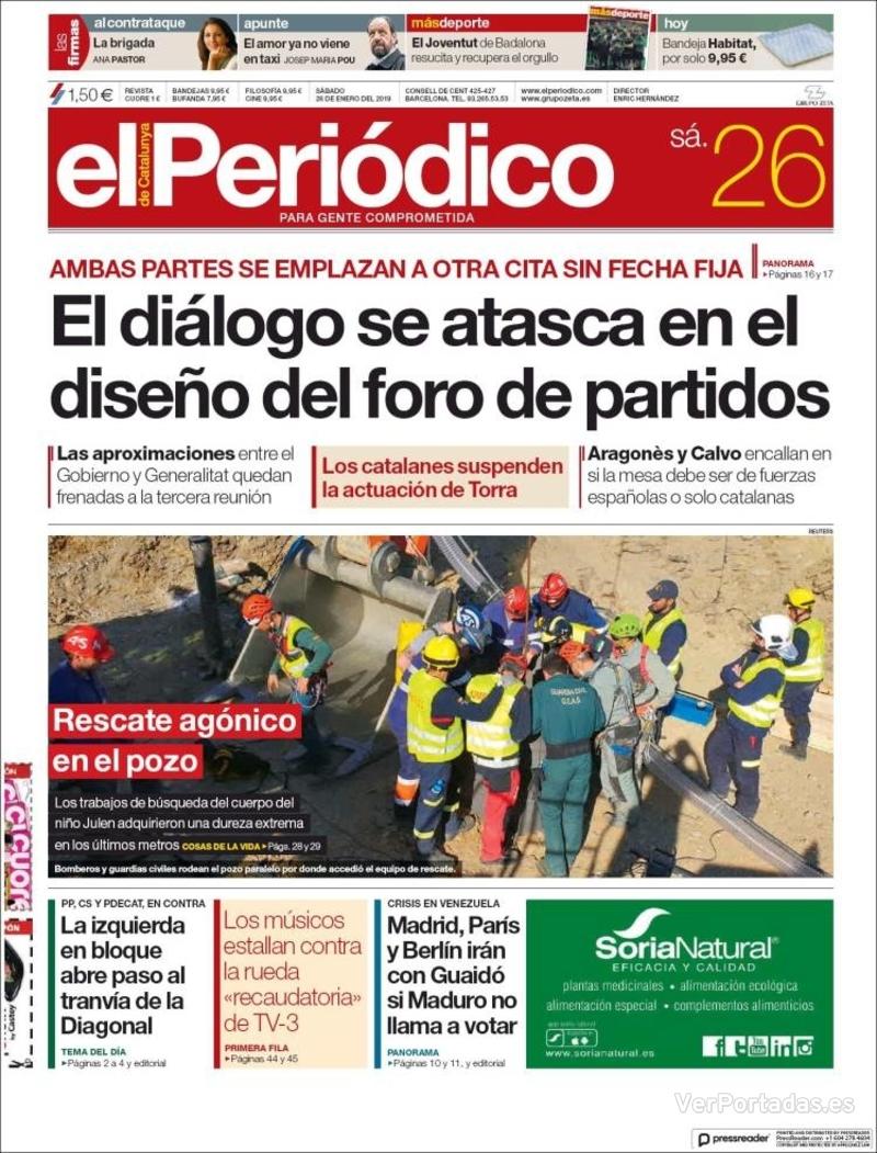 Portada El Periódico 2019-01-27
