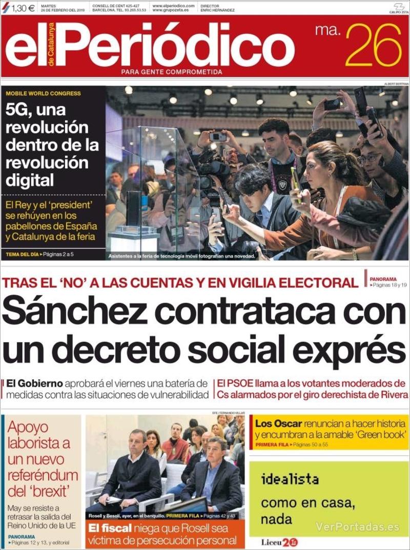 Portada El Periódico 2019-02-27