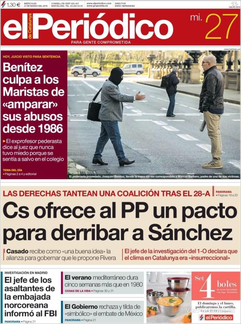 Portada El Periódico 2019-03-28