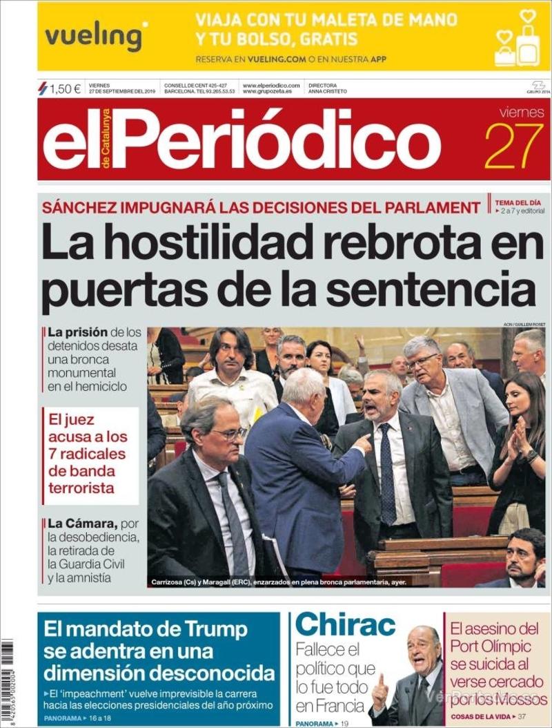 Portada Diario de Sevilla 2019-09-27